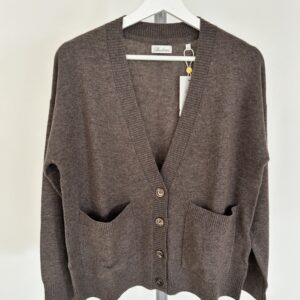 Ibbie Knit V-neck cardigan - Dark brown