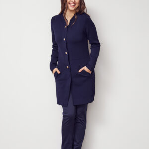 Jena Button Cardigan - navy