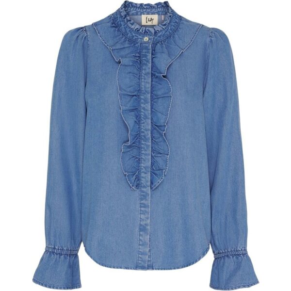 Ganja Flounce Shirt - Denim Blue