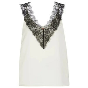 Belinga offwhite linne med svart spets