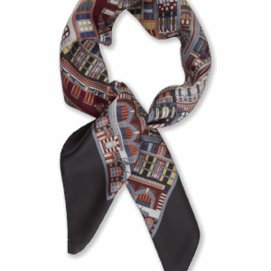 Mörkbrun Mönstrad Sidenscarf