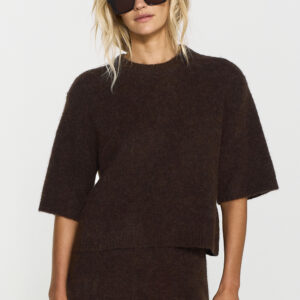 Madina Short Sleeve Knit - Mocha brown