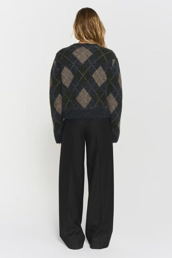 Filippa argyle cardigan - forest green - Bild 3