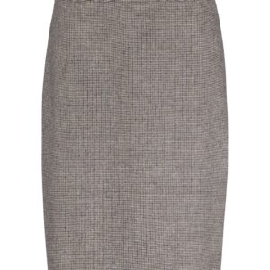 Kirsti Beige Rutig Ullkjol