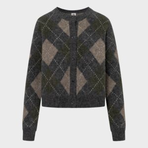 Filippa argyle cardigan - forest green