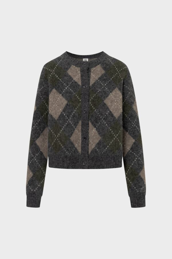 Filippa argyle cardigan - forest green