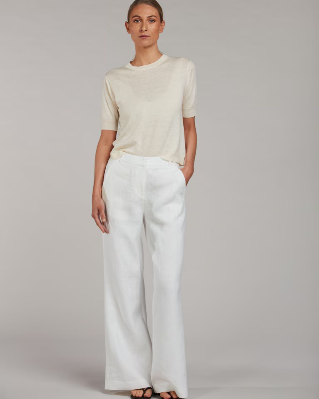 Louise Offwhite Linnebyxa | Stenströms - Bild 2